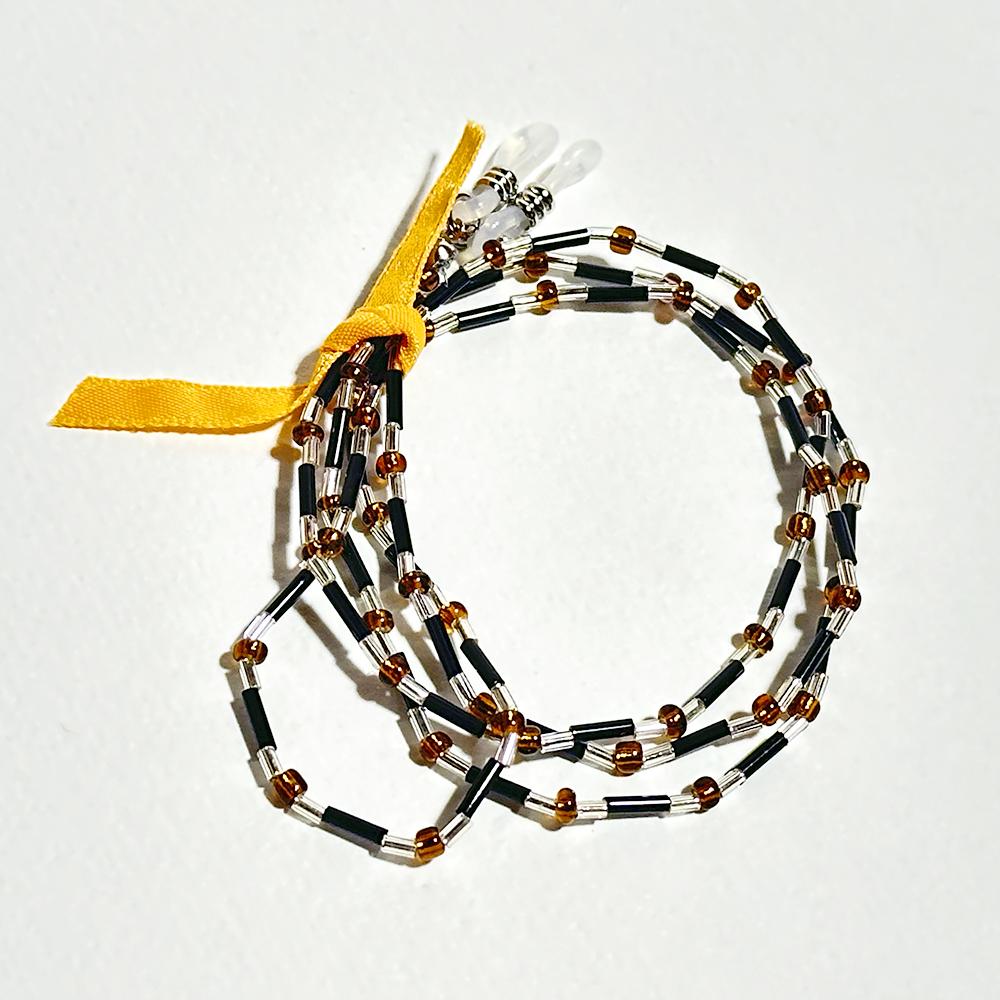 秋色の落ち着いた眼鏡チェーン　（ビーズアクセサリー／眼鏡ストラップ／サングラスアクセサリー） | 10枚目