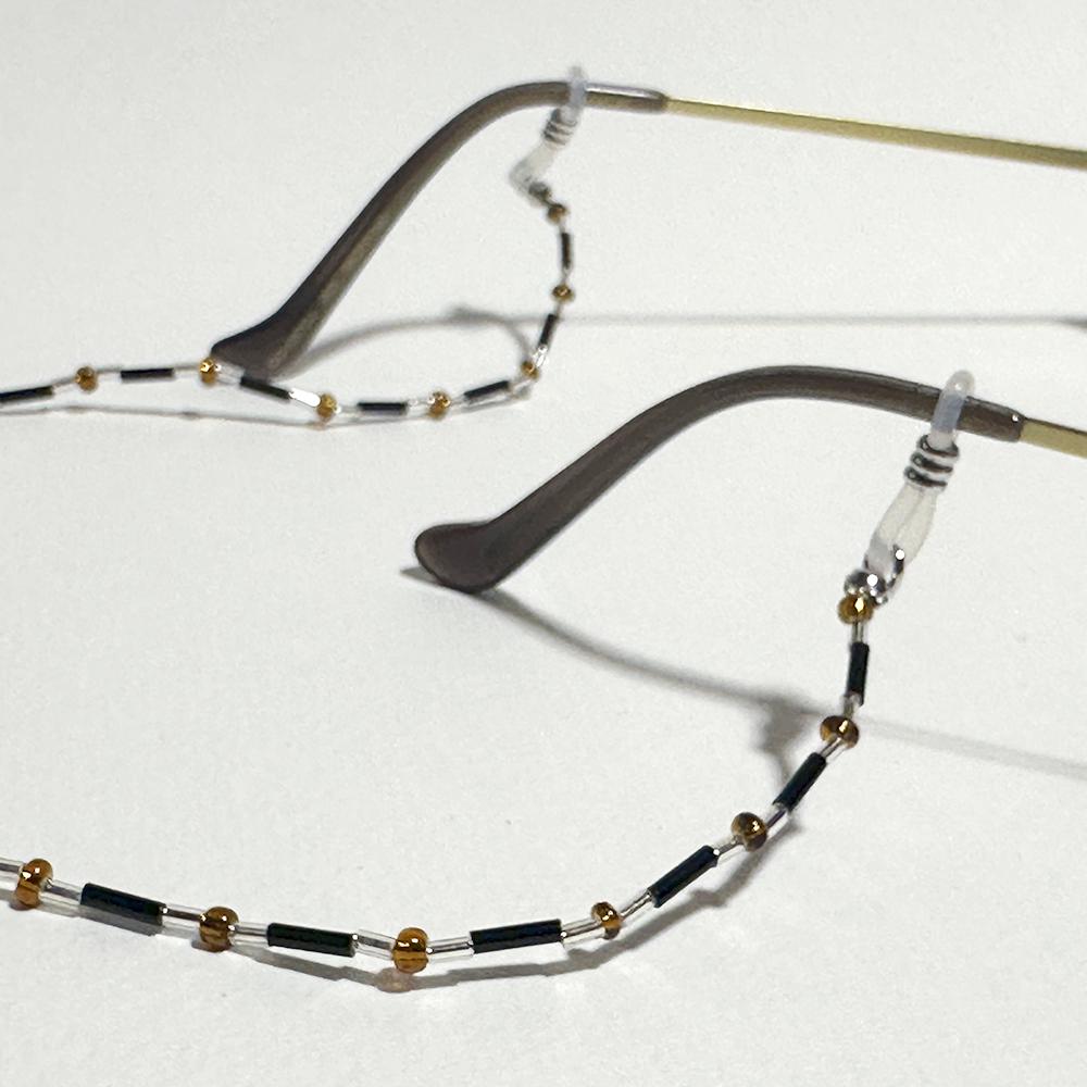 秋色の落ち着いた眼鏡チェーン　（ビーズアクセサリー／眼鏡ストラップ／サングラスアクセサリー） | 8枚目