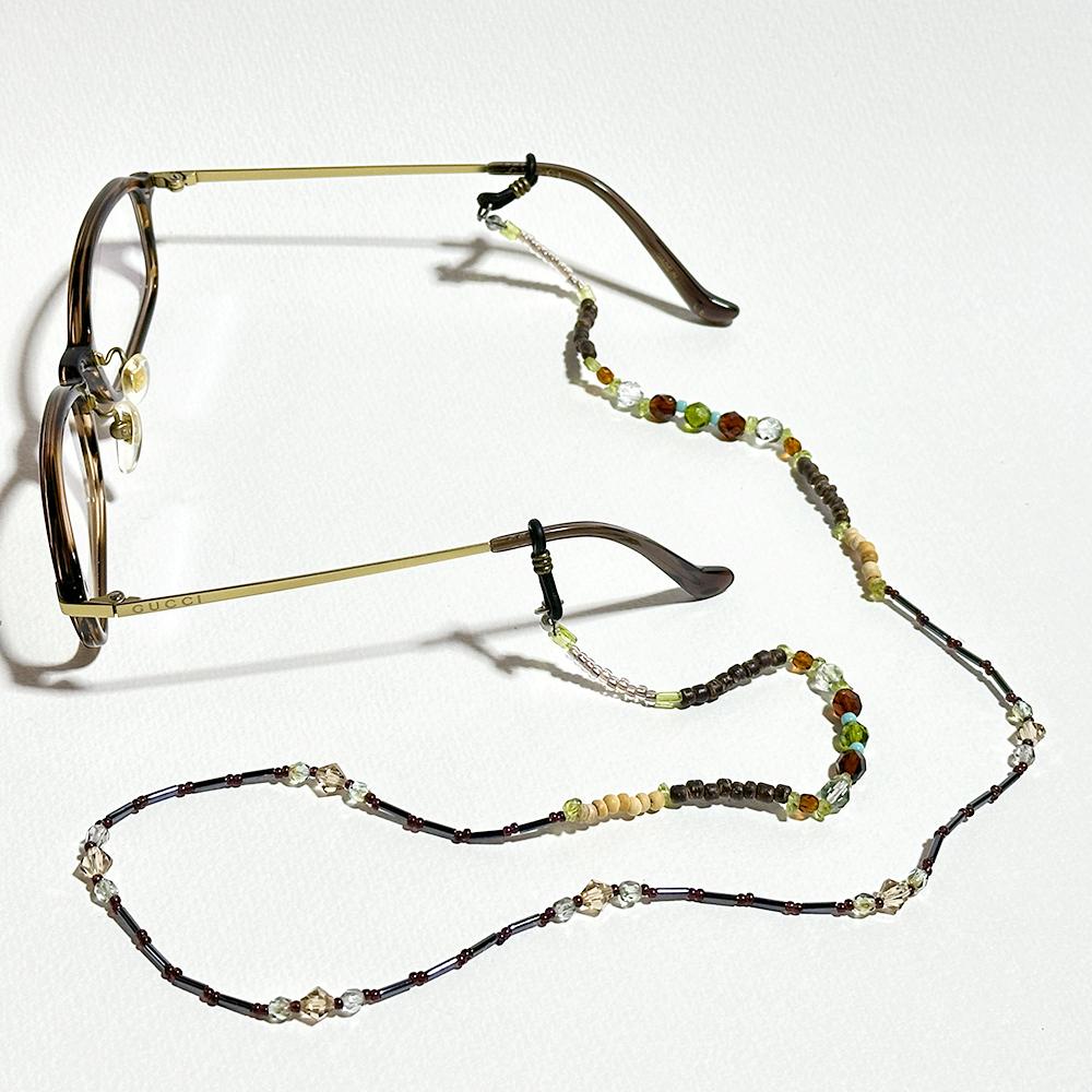 アジアンテイストのエスニック眼鏡チェーン　（ビーズアクセサリー／眼鏡ストラップ／サングラスアクセサリー） | 2枚目