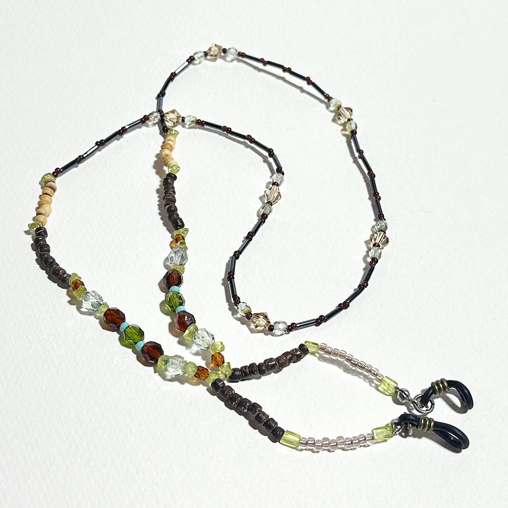 アジアンテイストのエスニック眼鏡チェーン　（ビーズアクセサリー／眼鏡ストラップ／サングラスアクセサリー） | 3枚目