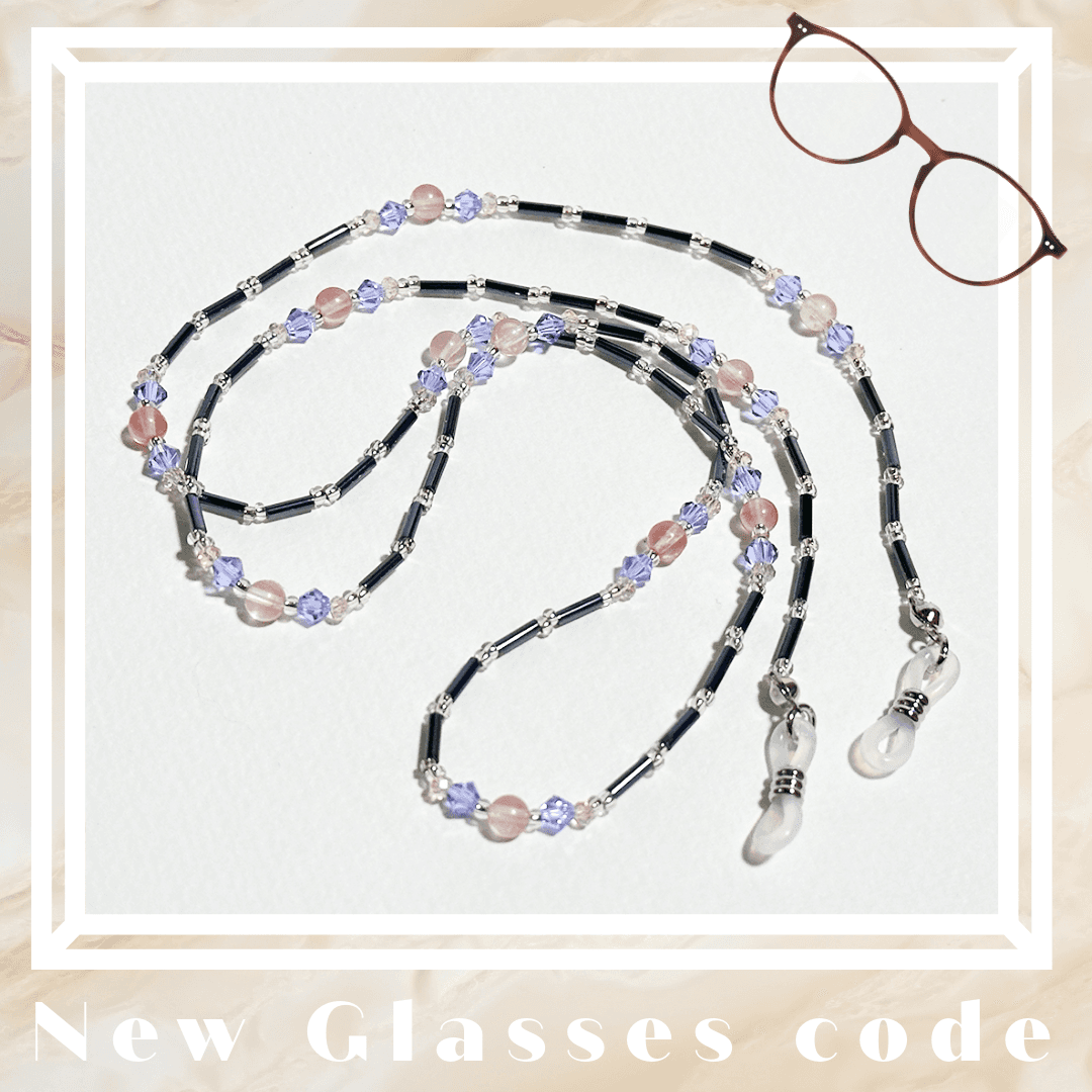 差し色のピンクが大人可愛い眼鏡チェーン　（ビーズアクセサリー／眼鏡ストラップ／サングラスアクセサリー） | 12枚目